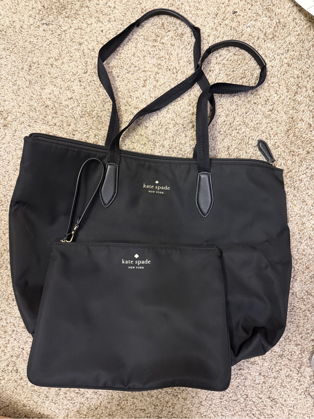 kate spade Black Nylon Tote with Detachable Pouch